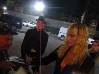 Sofia Boutella signing autographs at Egyptian Theatre parking lot