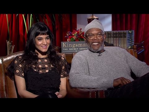  Samuel L. Jackson & Sofia Boutella - Kingsman: The Secret Service Interview HD 