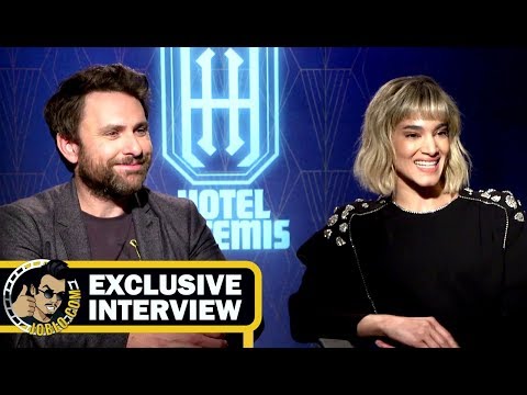  Charlie Day and Sofia Boutella HOTEL ARTEMIS Interview! (2018) JoBlo.com 