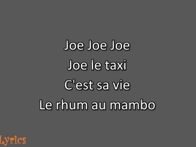 Vanessa Paradis Joe Le Taxi2 Seulement les paroles sans musique