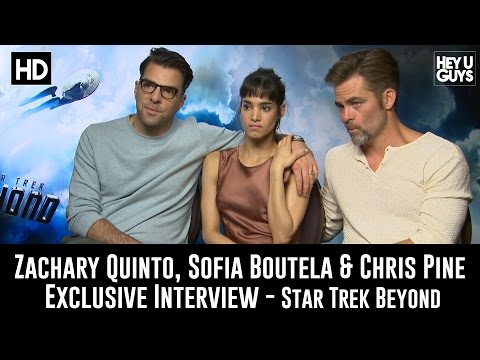  Zachary Quinto, Sofia Boutella & Chris Pine Star Trek Beyond Exclusive Interview 