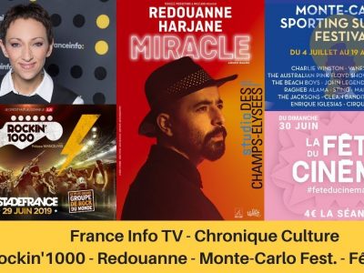 France Info TV - Chronique Culture: Redouanne * Festival M-Carlo * Rockin’1000 par Isabelle Layer