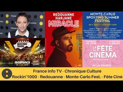  France Info TV - Chronique Culture : Redouanne * M-Carlo Festival * Rockin’1000 par Isabelle Layer 