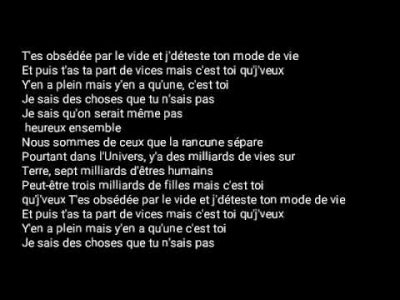 Nekfeu ft Vanessa Paradis - DANS L'UNIVERS (Paroles - Paroles)